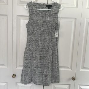Tahari Black and White Textured Mini Dress